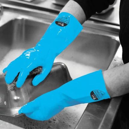 HOUSEHOLD GLOVES BLUE - MEDIUM