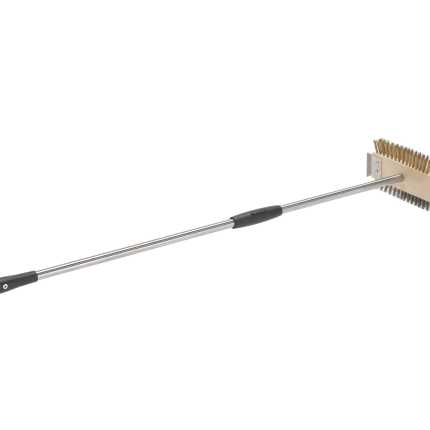 SPAZZOLA DOPPIA SETOLE INOX-OTTONE PER GRIGLIA E BARBECUE