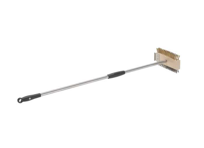 SPAZZOLA DOPPIA SETOLE INOX-OTTONE PER GRIGLIA E BARBECUE - Image 1