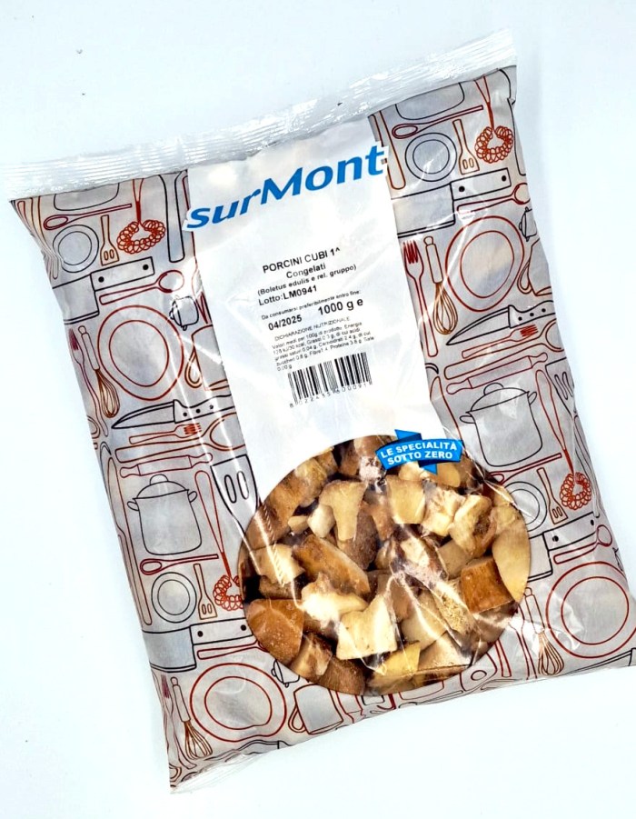 FROZEN PORCINI MUSHROOMS CUBETTATO 1KG - Image 1