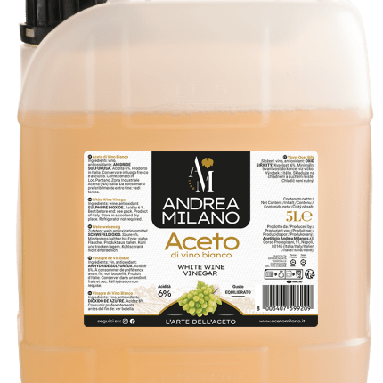 WHITE VINEGAR/ACETO DI VINO BIANCO ANDREA MILANO 5 LT