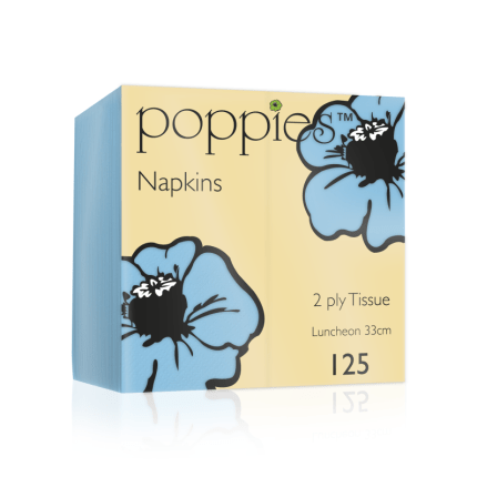 NAPKINS BABY BLUE 4 FOLD