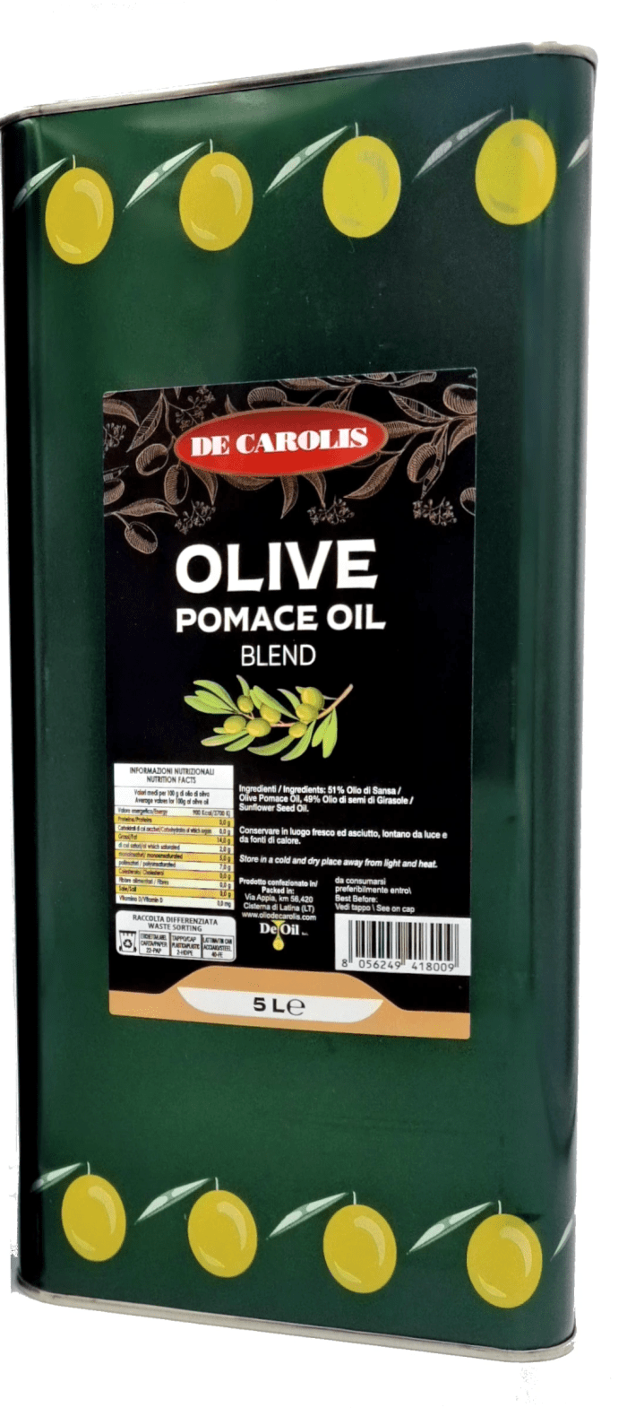 OLIO POMACE BLEND DE CAROLIS 5LT LATTA - Image 1
